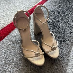 Pelle Moda Gillian Gold Leather Upper High Heels